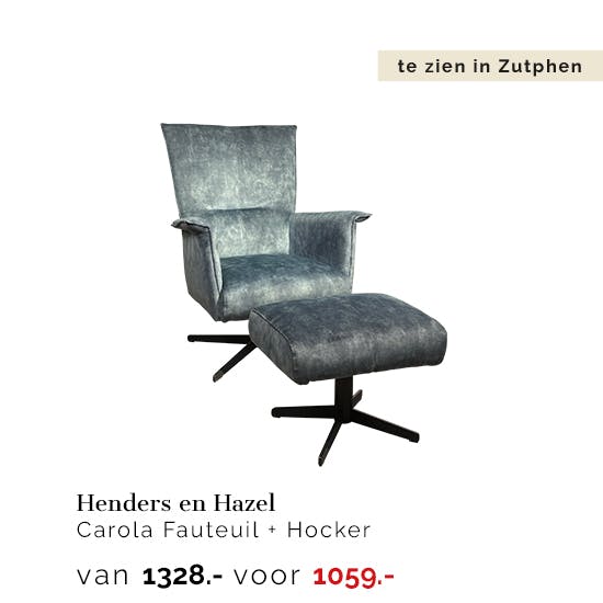 1595164 + 1595166Z Henders en Hazel Carola Fauteuil + Hocker