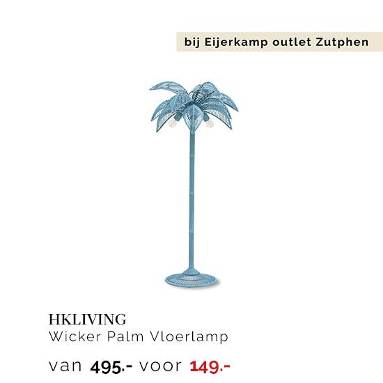 1644457Z HKLIVING Wicker Palm Vloerlamp