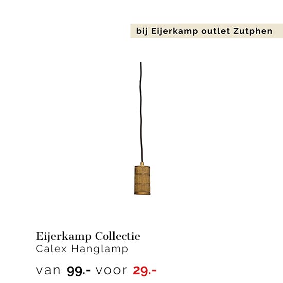 1606105 + 1605391Z Eijerkamp Collectie Calex Hanglamp